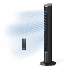 Lasko WhisperForce™ DC 42" Tower Fan (12-speed, remote, black/silver)