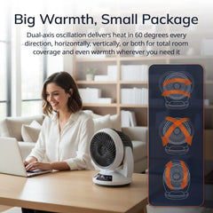 Lasko Whirlwind Heat™ Orbital Space Heater (3 heat settings, 3-speed, remote, timer. white)