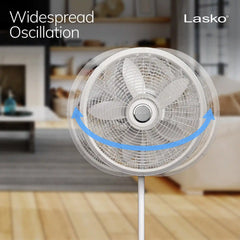 Lasko Performance 18" Pedestal Fan (3-speed, manual, white)