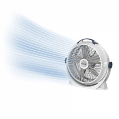 Lasko Wind Machine® 20" Air Circulator Floor Fan (3-speed, manual, 360° airflow, light gray)