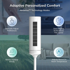 Lasko RTF WhisperForce™ DC 54" Pedestal Tower Fan (8-speed, remote, timer, white)