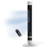 Lasko WhisperForce™ DC 40" Tower Fan (12-speed, remote, timer, air filtration, white/black)