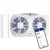 Lasko Electrically Reversible Twin Window Fan with Bluetooth Technology, W09560, White
