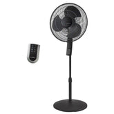 Lasko 16" Pedestal Fan (4-speed, remote, timer, thermostat, black)