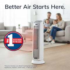 Lasko 23" Ceramic Tower Heater (2 heat settings, timer, thermostat, silver)