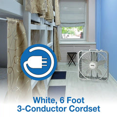 Air King 20" Commercial Grade Box Fan (3-speed, white)