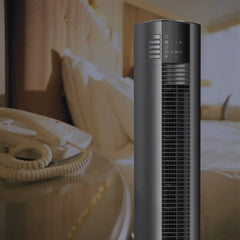 Lasko 48" 3-Speed Oscillating Tower Fan with Remote Control, T48312, Black