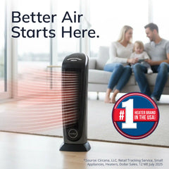 Lasko 23" Ceramic Tower Heater (2 heat settings, remote, timer, thermostat, black)