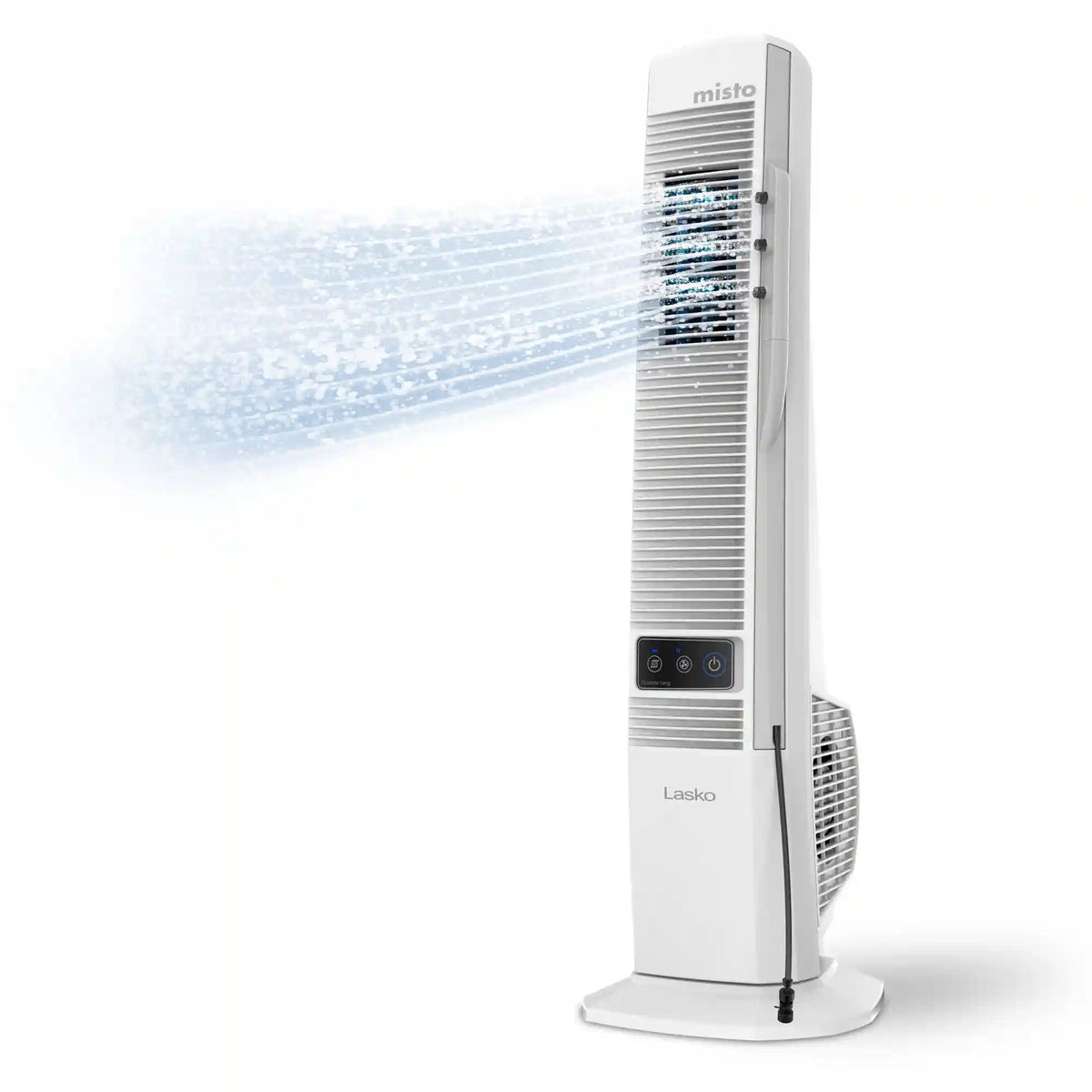 Lasko YF321 42" Misting Outdoor Tower Fan with 10-Foot Power Cord and 4 speeds: White