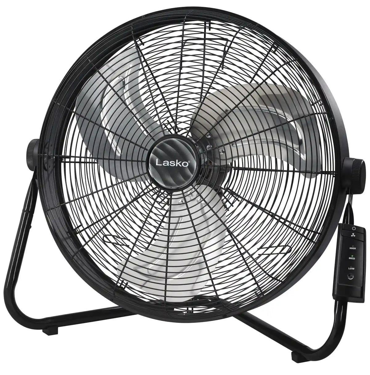 Lasko 20" 3-Speed Pivoting High Velocity Utility Floor or Wall Mount wan with Remote, H20685, Black