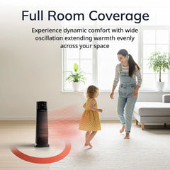 Lasko CT22850 1500W Ceramic Tower Space Heater with Tip-Switch and Remote: Black