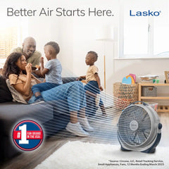 Lasko Wind Machine® 20" Air Circulator Floor Fan (3-speed, manual, 360° airflow, gray)
