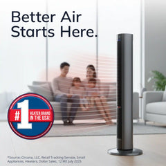 Lasko All Season Tower Fan and Space Heater with Remote, FH515, Black